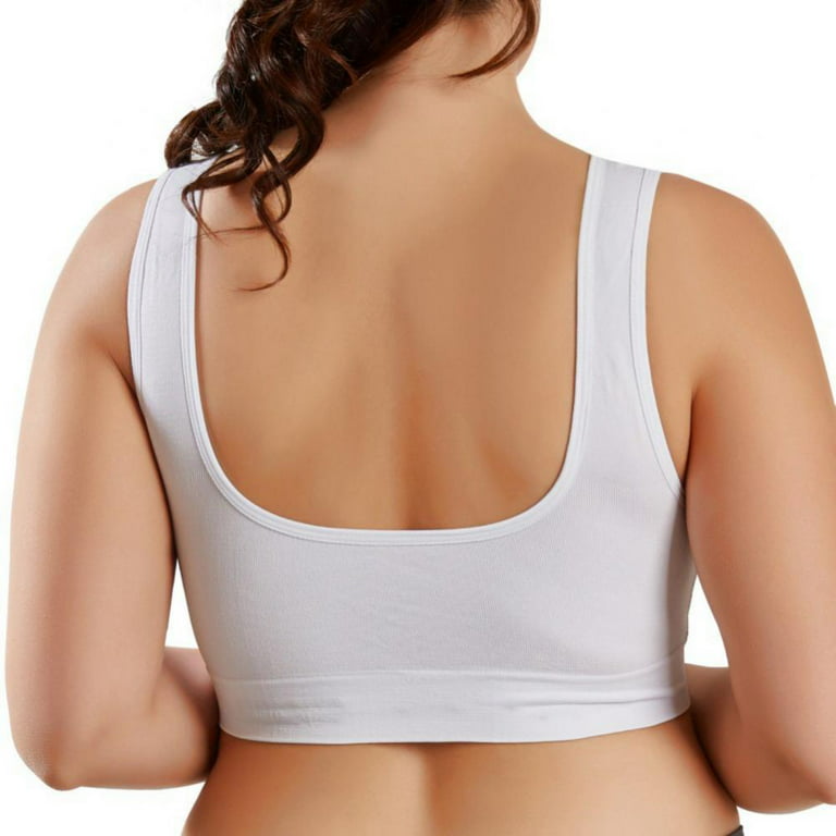 3-Pack Women Seamless Sports Bra Breathable Wireless Push Up Bra with Pads  Yoga Running Fitness Sleep Bralettes Plus Size White