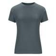 thumbnail image 3 of Women's Short Sleeve Shirts Basic Slim Fit Crop Tops Going Out Tops Summer Tight Tees Y2k Clothes, 3 of 6