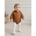 thumbnail image 2 of BemeyourBBs Newborn Baby Boy Girl Hoodie Sweatshirt Infant Bubble Romper Long Sleeve Solid Front Pocket Hooded Sweatshirts Rompers Baby Fall Winter Spring Outfits, 2 of 9