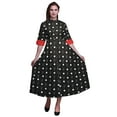 thumbnail image 1 of Bimba Robe à Manches Roulées pour Femmes à Imprimé Feuilles, Col Mandarin, Chemise Boutonnée - Moyen, 1 of 5