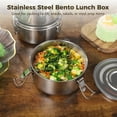 thumbnail image 2 of 4 PCS Stainless Steel Bento Boxes, 22 oz Reusable Food Storage Containers with Leakproof Silicone Ring & Locking Clips, Dishwasher Safe, Stackable Meal Prep Boxes for Fridge, Office, School, Picnic, 2 of 5