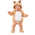 thumbnail image 2 of REDARER Baby Christmas Deer Hooded Romper Set Long Sleeve Zipper Bodysuit with Matching Foot Covers Soft Fleece Holiday Costume Outfit for Infant Christmas Photoshoot Party Gift,6-9 Months, 2 of 8