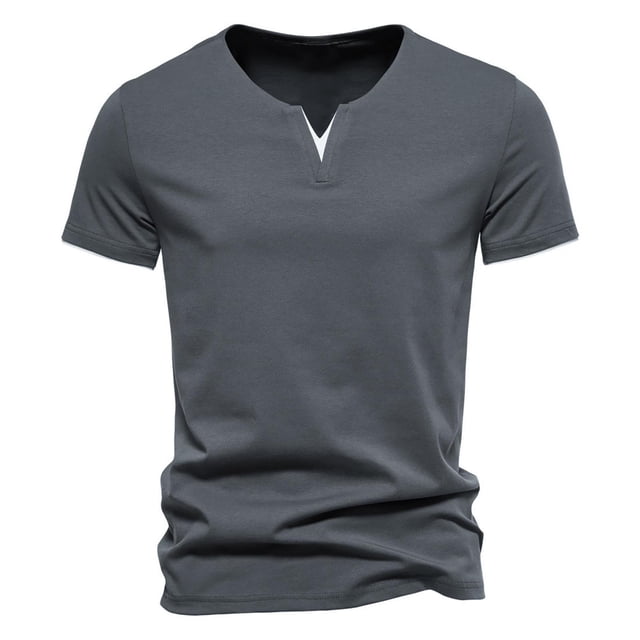 pstuiky Camisas de manga corta para hombre, Camiseta de manga corta para hombre, color liso, con solapa y botones, a la moda camisas casuales para hombre xl