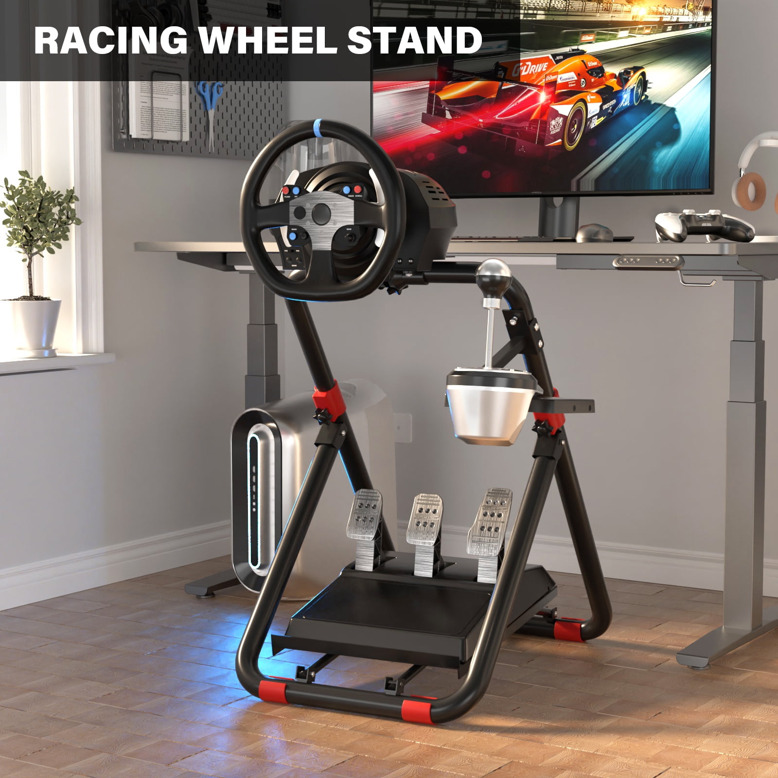 DWDZ Racing Steering Wheel Stand Collapsible&Tilt-Adjustable Racing Stand  for Thrustmaster,Logitech G25,G27,G29,G920(Wheel&Pedals Not Included) 