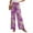 Purple, variant on Mlqidk Palazzo Pants for Women Dressy Plus Size High Waist Pant DrawstringWide Leg Palazzo Pants Summer Boho Floral Print Trouser with Pockets Hot Pink S