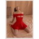 thumbnail image 2 of Pijama SINGUYUN vestido lencero de seda helada para mujer, rojo, 2 of 7