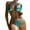 Light Blue, variant on WREESH Womens Bikini Sets High Cut Bikini Shiny Bikini Print Swimwear Two-Piece Slim Swimsuit Bikini Straped Swimsuits Beach Bathing Suit White