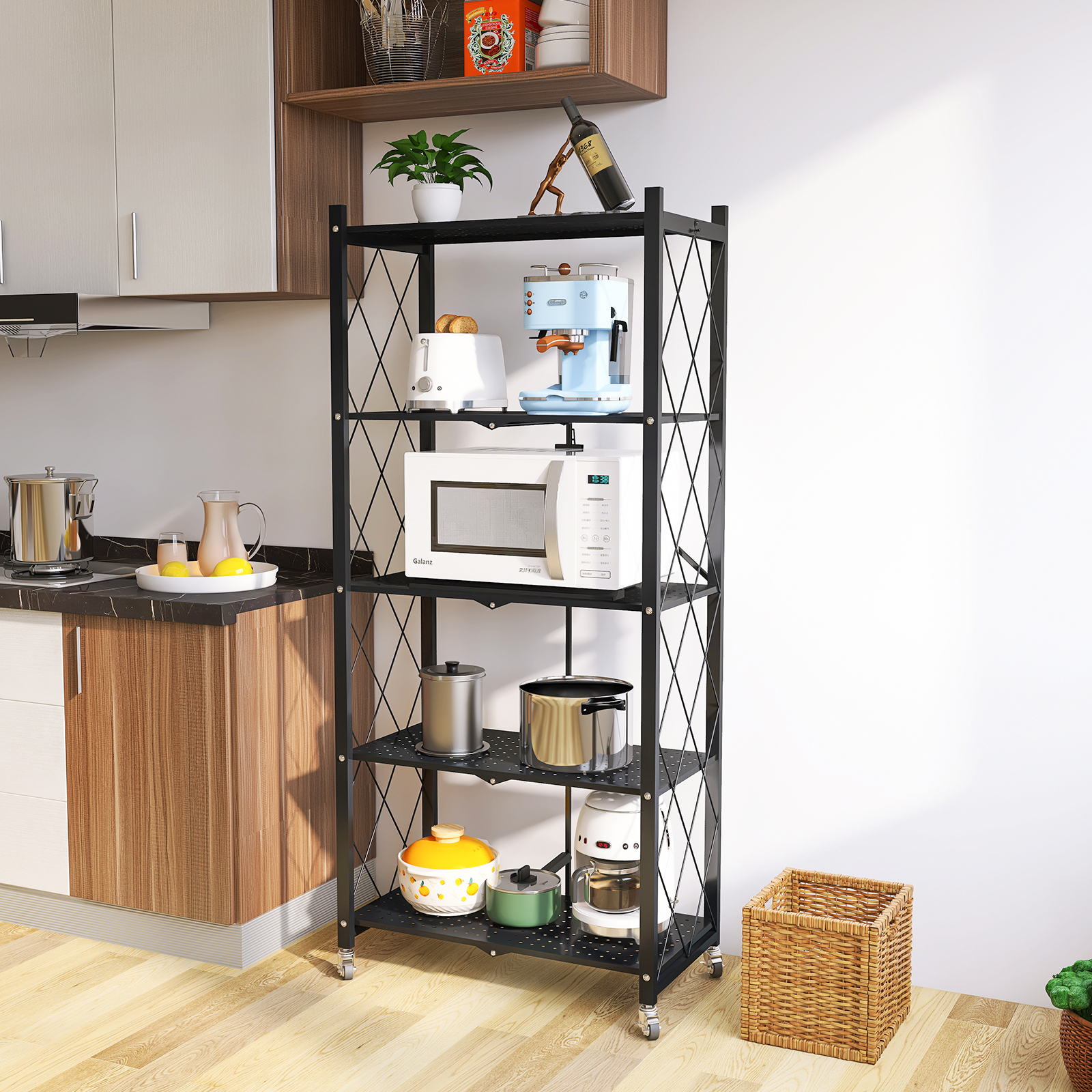 Buy Foldable 28.35''W x 14.96''D x 63.19''L Storage Shelving Unit,Heavy
