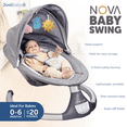 thumbnail image 5 of Jool Baby Nova Electric Baby Swing with Bluetooth And Remote Control, Gray, 5 of 9