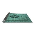 thumbnail image 2 of Ahgly Company Indoor Round Medallion Light Blue Traditional Area Rugs, 5' Round, 2 of 4