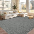 thumbnail image 1 of YUSAZENS 5 x 7 Washable Boho Non-Slip Area Rug for Dining Room, Soft Ultra-Thin Waffle Print Carpet for Bedroom, Living Room, Indoor Floor Rug Dark Gray, 1 of 6