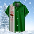 thumbnail image 2 of Mens Christmas Santa Gift 3D Digital Printing Button Lapel Short Sleeve Shirt T Shirt Top Blouse, 2 of 4