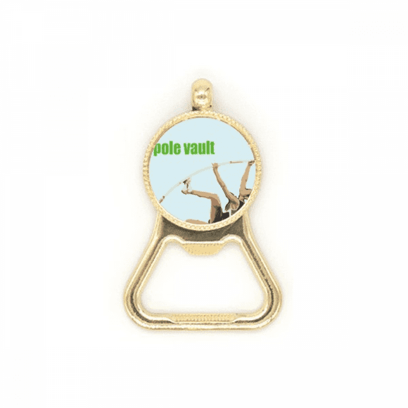 Pole Vault Field Events Art Deco Fashion Beer Bottle Cap Opener Stainless Steel Key Chain