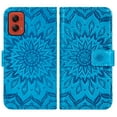 thumbnail image 4 of Asuwish Compatible with Motorola Moto G Stylus 5G 2024 Wallet Phone Case and Tempered Glass Screen Protector Flip Credit Card Holder Stand Mandala Flower Cell Cover Wrist Strap for G5 Women Men Blue, 4 of 9