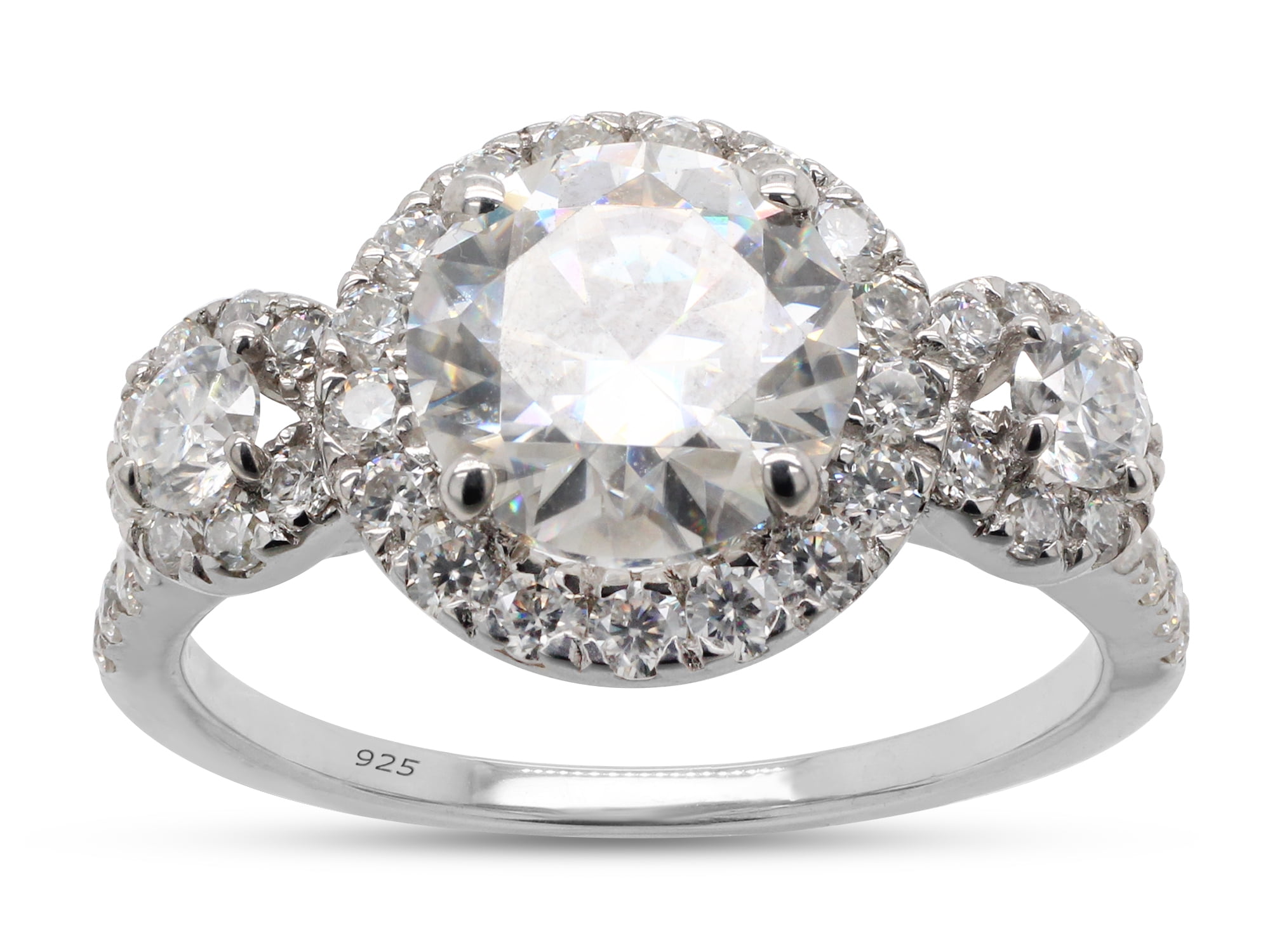 14K White Gold Over D/VVS1 Round Cut Filigree Engagement Wedding Ring Size 7