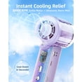 thumbnail image 3 of ﻿ Portable handheld spray fan, 30000 RPM adjustable high-speed turbine personal fan, 3000mAh USB rechargeable mini spray fan, with LED lights, suitable for office/travel/shopping/concert-Purple, 3 of 10