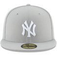 thumbnail image 2 of Men's New Era Gray New York Yankees Fashion Color Basic 59FIFTY Fitted Hat, 2 of 4