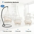 thumbnail image 7 of Beige Space Saving Swing, 31.5x15.7 Inch Dimensions, No Tools Installation, Compact Hammock Chair, Playrooms, Attics, Tiny Homes, 7 of 7