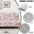 thumbnail image 3 of SCRAWLGOD Leaf Floral Print Pink Stretch Armless Futon Cover, Machine Washable Futon Couch Cover with Elastic Bottom, Dust Proof Sofa Cover, Soft Furniture Bed Protector, 3 of 7