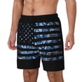 thumbnail image 2 of Haiem Navy Camouflage American Flag Men'S Quick-Dry Swim Trunks: Comfortable Beach Shorts With Mesh Lining And Pockets - Ideal For Swimming And Sunbathing Small, 2 of 9