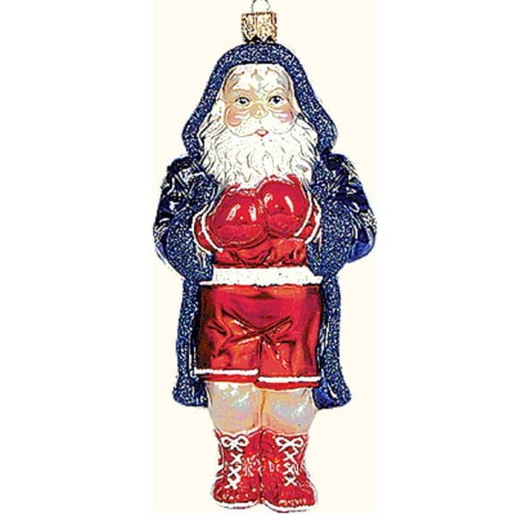 Boxing Santa Polish Mouth Blown Glass Christmas Ornament Sports Decoration Boxer