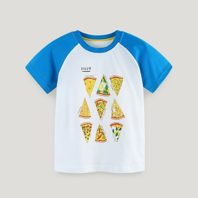LSLJS 2-7Years T-shirt Imprimé Col Rond Top Pull Garçons Manches Courtes Vêtements d'Été Vêtements pour Enfants à la Mode 2024
