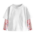 thumbnail image 3 of Avtoify Girls Long Sleeve Shirts Casual, Toddler Girls Fall Clothes, Boys' Summer Floral Ice Silk Sun Protection Jacket and Fake Two-Piece Long Sleeve Printed-Mosquito T-Shirt, 3 of 4