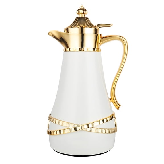 Thermal Carafe Server Insulated Water Pitcher Thermal Vacuum Carafe with Glass Liner,Double Wall Vacuum Water Jug Insulated Pot,24 Hour Heat Retention