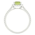 thumbnail image 4 of 1.86 ctw with Simulated Diamond Halo Accents Anniversary Ring for Women | Emerald Cut Natural Peridot | Hyperallergenic Solid 18K White Gold, 4 of 5