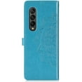 thumbnail image 3 of Wallet Case for Samsung Galaxy Z Fold 4 Case Leather Wallet Flip Magnetic Shockproof Protective Phone Case with Card Slots and Lanyard Phone Case for Samsung Galaxy Z Fold 4. Mandala Blue, 3 of 16