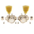 thumbnail image 3 of Musiclily Pro 3R3L 14:1 Ratio Semi Closed Vintage Style Locking Machine Heads Tuners Tuning Pegs Keys with Keystone Button for Acoustic Electric Guitar, Nickel with Cream Button, 3 of 5