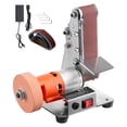 thumbnail image 1 of KFFKFF 3-in-1 Mini Belt Sander, 13" x 1.2" Sanding Belt, 2.75" Grinding & Polishing Wheel Combo, 7-Speed Adjustable with Forward/Reverse Control, 1 of 9