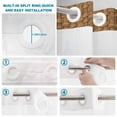 thumbnail image 4 of No Hook Shower Curtain, Vintage Rattan Shower Curtains for Bathroom with See Through Top Window, Minimalist Abstract Wicker Texture Brown Waterproof & Washable Bath Curtain Stand Up Stall 36"x72", 4 of 9
