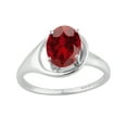 thumbnail image 1 of Sterling Silver with Natural Garnet Soliltaire Ring, 1 of 3