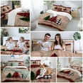 thumbnail image 5 of Buffalo Check Bedding Duvet Cover Set Full 4 Pieces Plaid Merry Christmas Trees on Retro Wooden Board Bedding Set with Zipper Closure,1 Comforter Cover 86x86 Inches 1 Flat Sheet & 2 Pillow Cases, 5 of 7
