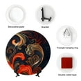 thumbnail image 4 of Kdxio Fiery Floral Pattern Bone China Decorative Plate Ceramic Decorative Plate for Home Office Wall Stand Decorative Plates for Home Bedroom-7in, 4 of 6