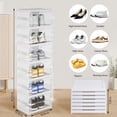 thumbnail image 4 of Plastic Storage Bins Shoe Storage Organizer Rack Free Standing 6 Layers Shoe box Durable and Stable Shoe Cabinet for Home Organization Collapsible Storage Bins, 4 of 9
