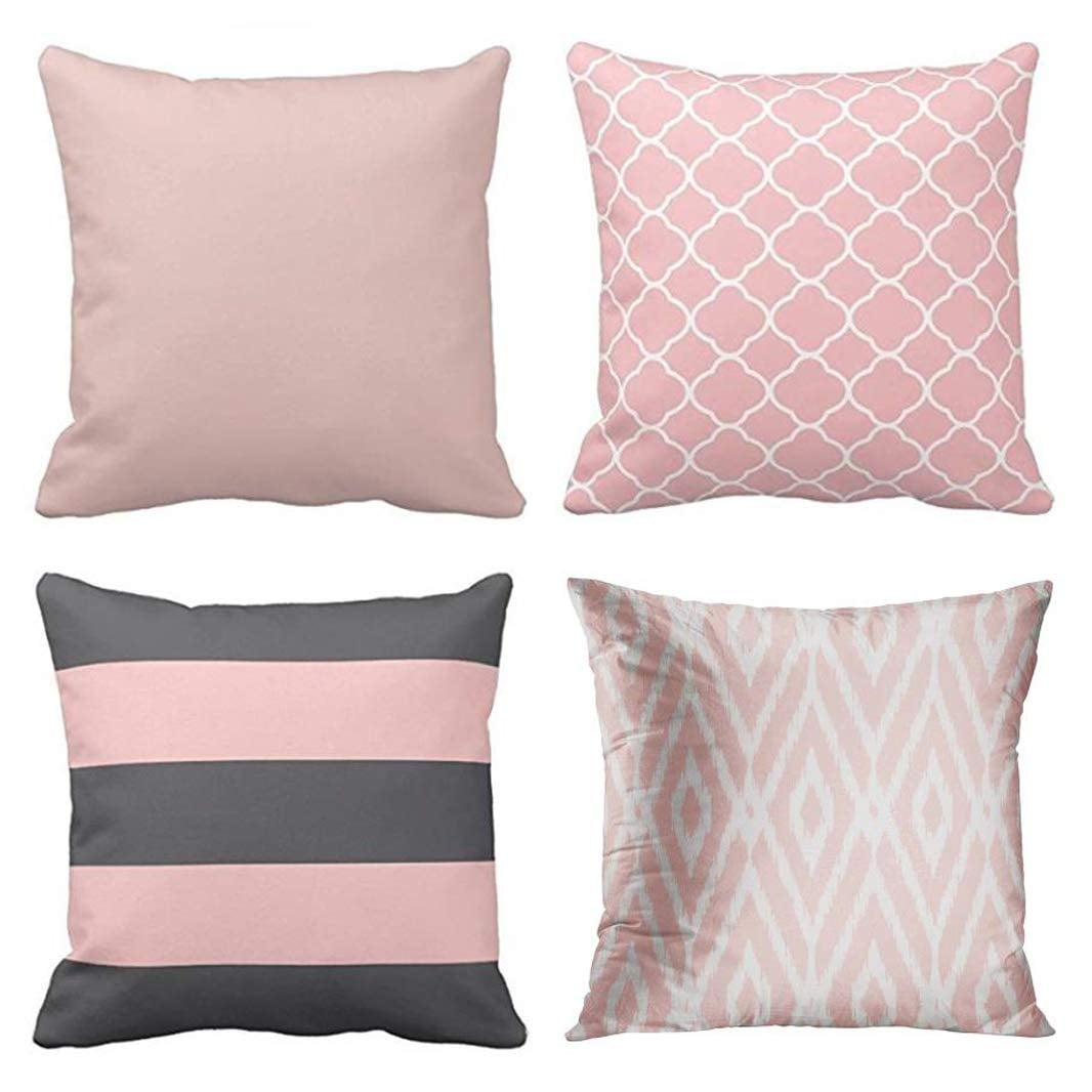 blush throw pillow set