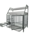 thumbnail image 2 of Noaman Large Pet Cage with Storage Rack & Drawers, 35.43"L x 23.60"W x 49.20"H, Iron Frame & MDF Double-Layer Design, Stainless Steel Food/Water Basins, Wheels for Mobility (Black+Smoke Gray), 2 of 37