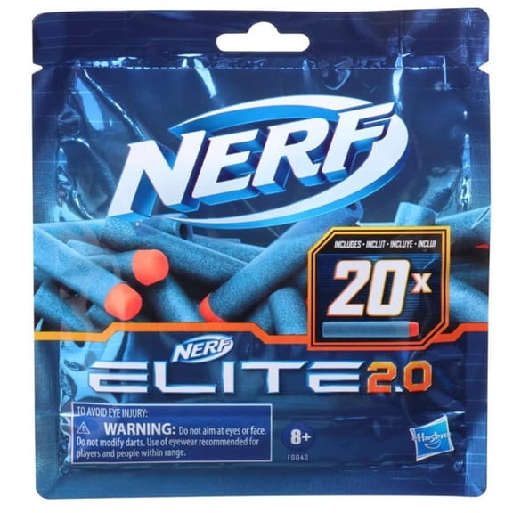 Nerf Elite 2.0 Dart Refill, 20 Nerf Elite Darts, Compatible With All Nerf Blasters That Use Elite Darts