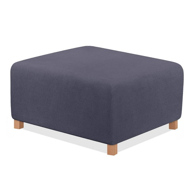 2024 S/L Ottoman Covers Slipcover Stretch Ottoman Cover Folding Storage Stool Protector Rectangle Slipcover with Elastic Bottom Gray