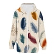 thumbnail image 4 of WZXFASHION Chandails à Capuchon Graphiques Papillon pour Femmes, Chandails en Molleton Surdimensionnés à Fermeture Éclair, Manches Longues, Chandails à Capuchon Fantaisie d'Automne avec Poches, Soldes de Liquidation, Chandail à Col en V, 4 of 6