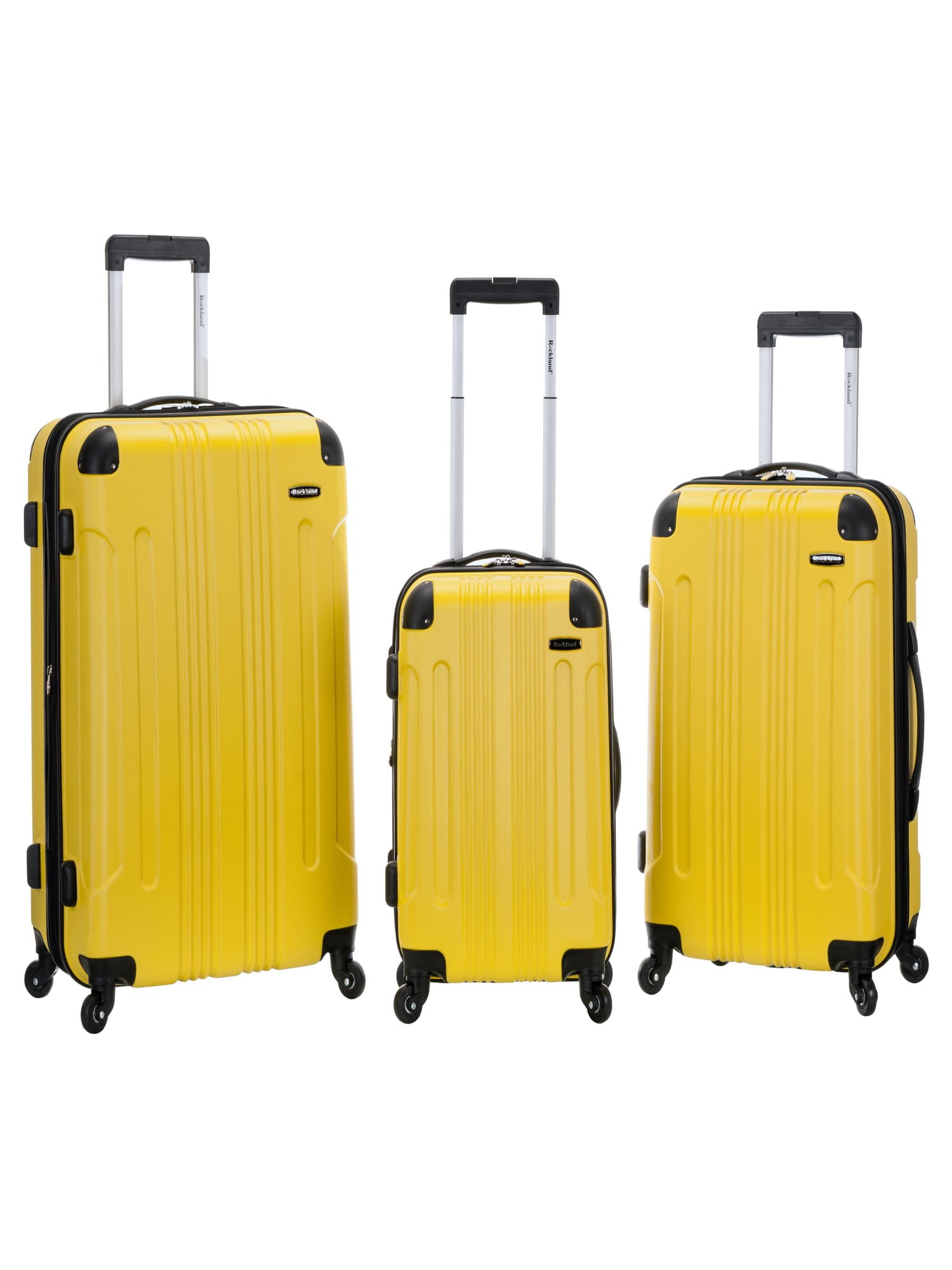 rockland luggage sonic 3 piece hardside spinner luggage set