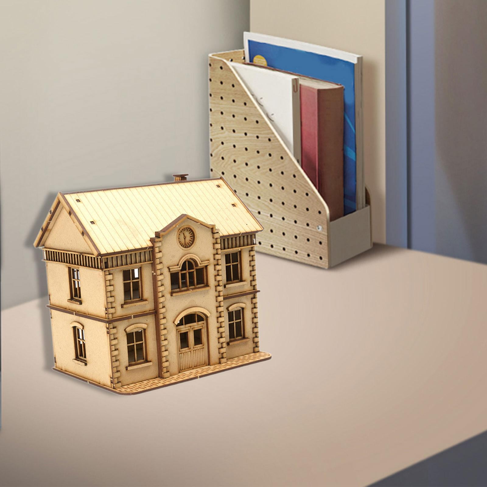 European Building Model Kit Miniature Wooden House Foam Material DIY Hobby Collection Decor for Adults