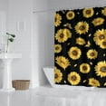 thumbnail image 3 of Yellow Wildflower Shower Curtain for Bathroom 72x84, Boho Sunflower Floral Bee and Butterfly Pattern, Vintage Quick-Dry Polyester Fabric with Hooks, Rustic Country Farmhouse Look, 3 of 5