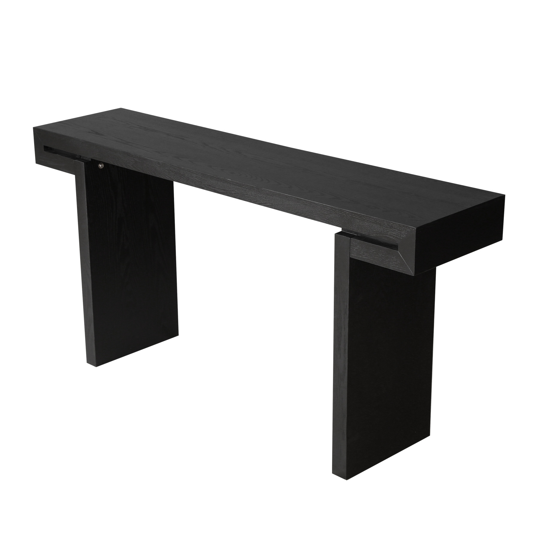 60 Inches Long Console Table, Narrow Sofa Table Behind Couch, Wooden Rectangular Entryway Table, Farmhouse Console Table for Living Room, Black