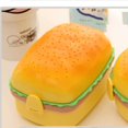 thumbnail image 3 of Fiambrera de 3 niveles con cuchara para niños, bonita lonchera de plástico con forma de hamburguesa, 3 of 5