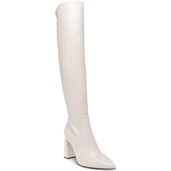 Wild Pair Womens EILEENE Faux Leather Pointed Toe Knee-High Boots