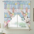 thumbnail image 2 of Light Blue Easter Swag Valances for Windows 2 Pack, Kitchen Window Curtains 36 Inch Length, Spring Easter Bunny Eggs Floral Wooden Privacy Swag Curtains for Living Room/Bathroom 36"x36", 2 of 8