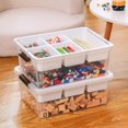 thumbnail image 3 of Plastic Storage Box with Removable Tray Craft Organizers and Storage Clear Storage Container for Organizing Bead  Tool  Sewing  Playdoh, 3 of 9